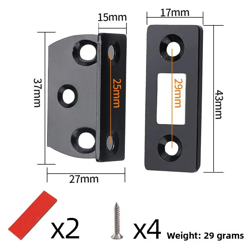 Punch Free Cabinet Catches Strong Magnetic L-shaped Closet Door Closer Ultra Thin Invisible Anti Collision Furniture Hardware Oasis Select L