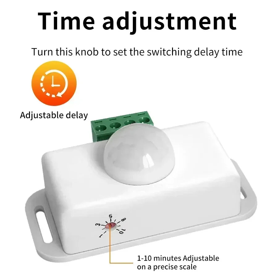 DC 12V-24V PIR Motion Sensor Switch for LED Strip Lights PIR Motion Sensor Switch Oasis Select