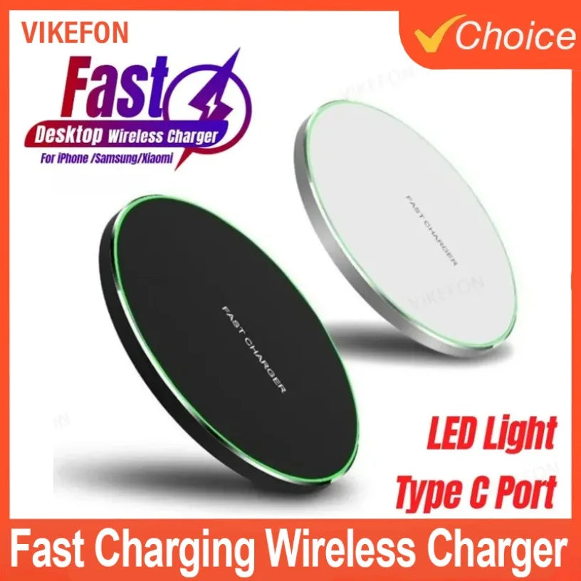 Wireless Charger Lightweight Desktop Phone Pad For iPhone 16 15 14 13 12 Pro Max Samsung Xiaomi Cell Phone Fast Charging Station Oasis Select