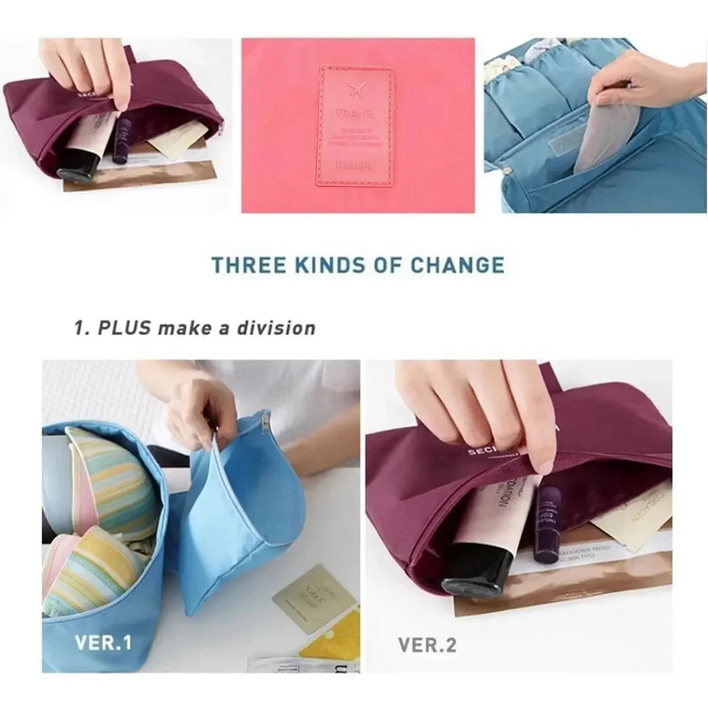 Portable Travel Storage Bag Multi-function Bra Underwear Organizer Bags Toiletry Cosmetic Case for Outdoor Travel Oasis Select