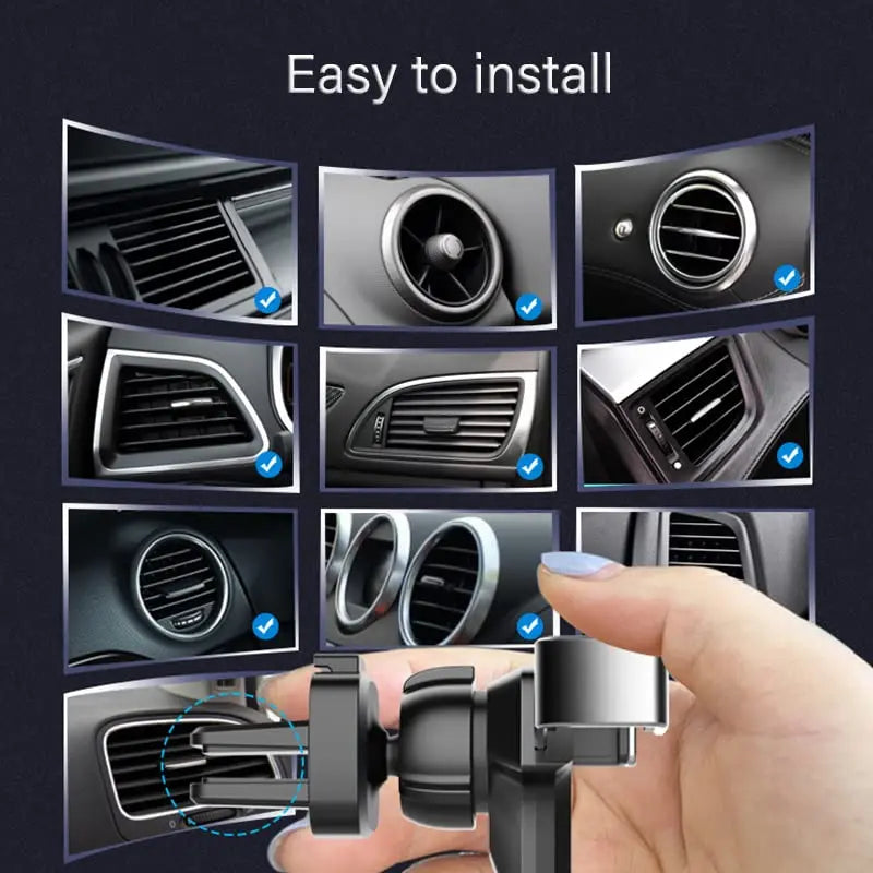 Gravity Car Air Vent Phone Holder – Universal 360° Aluminum
