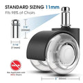 2 inch Heavy Duty Universal Office Chair Casters 5-Pack Quiet Roll for All Floors, Carpet Oasis Select 2 inch 5pcs