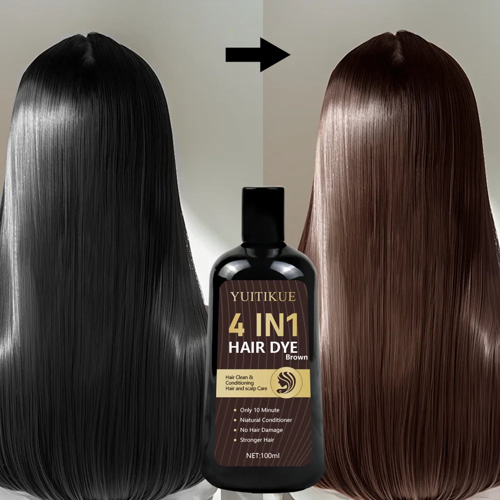 YUITIKUE Organic Brown Hair Dye – Covers Gray, 100ml