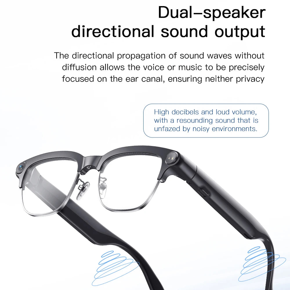 696 Smart Shooting Glasses Voice Assistant Take Photos And Videos Real-Time Translation 800W Camera Smart Glasses Sunglasses Oasis Select