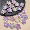 50pcs Colorful Cherry Blossom Beads 5-Petal Acrylic Flower Beads Mini Spacer Beads Hair Charms Christmas for Bracelets Earring Oasis Select 14