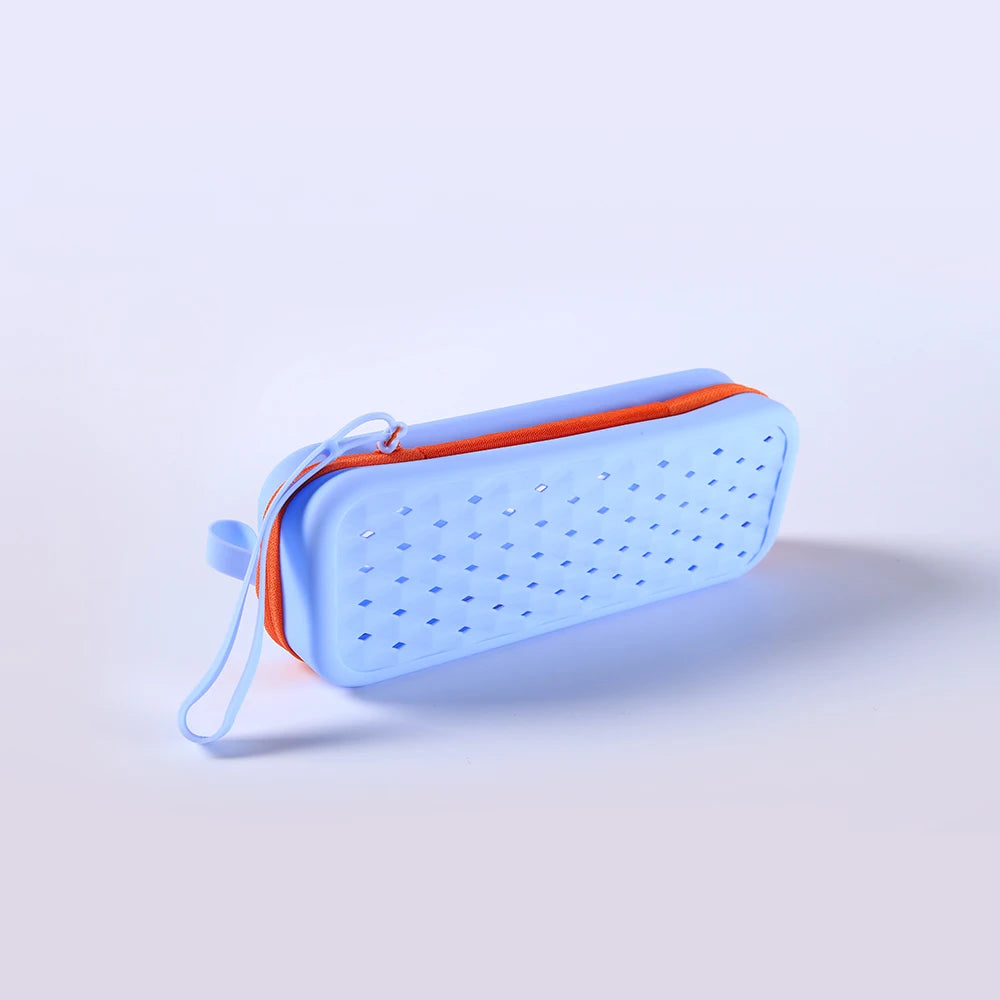 Waterproof Silicone Glasses Case for Swimming, Soft & Breathable Eyeglasses Protector Bag, Swim Gear Accessories Storage Pouch Oasis Select blue