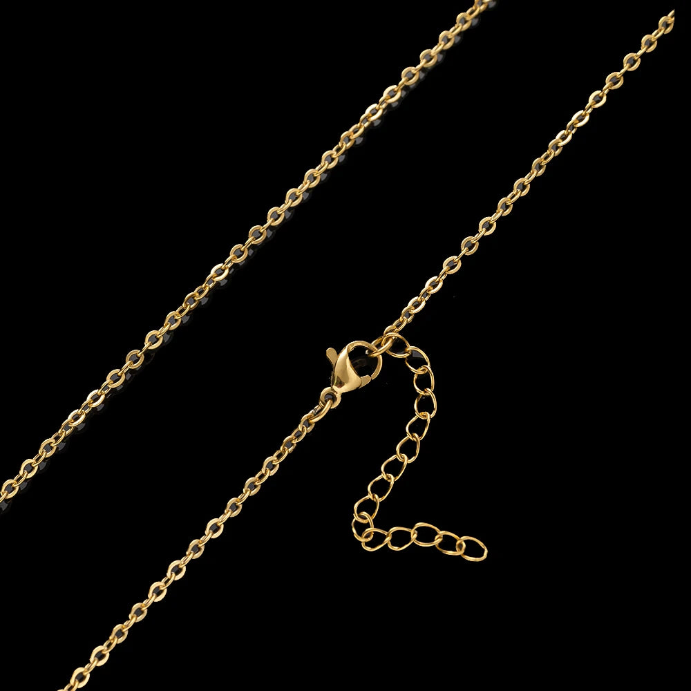 10pcs 45+5cm Gold Stainless Steel Link Cable Chain Necklace with Lobster Clasps for Men & Women Fashion Jewelry Gifts Making Oasis Select