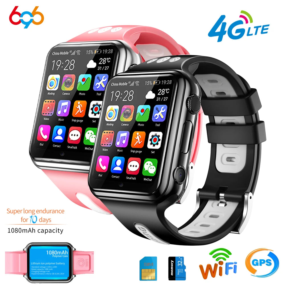 H1/W5 4G GPS Wifi location Student/Kids Smart Watch Phone android system clock app install Bluetooth Smartwatch 4G SIM Card Gift Oasis Select