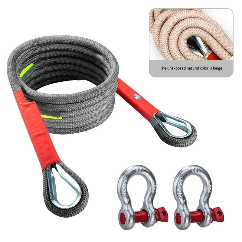 Car trailer rope, outdoor camping, off-road safety rope, towing rope, rescue rope, U-shaped steel buckle, polyester rope, towing Oasis Select 9m25t