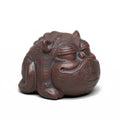 Original Ore Purple Clay Tea Pet Three-legged Golden Toad Gold-tongued Beast Pixiu Small Ornament Sculpture Ceramic Tea Play Oasis Select Ancient Red Clay