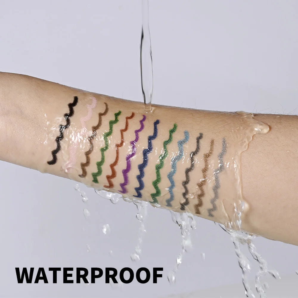 12 Colors Eyeliner Pencil Long-lasting Wear Waterproof Smudge-proof Smooth Precise Application Smokey Eyeliner Pencil Makeup Oasis Select