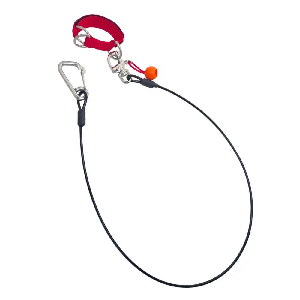 4.56FT Deep Sea Training Freediving Lanyard Spearfishing Scuba Diving Safety Stainless Steel Leash & Quick Release Wrist Strap Oasis Select black red