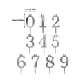 Happy Birthday Number Cake Candles 0-9 Number Candle Cake Topper Birthday Party Wedding Cake Candle Party Supplies Decoration Oasis Select Silver