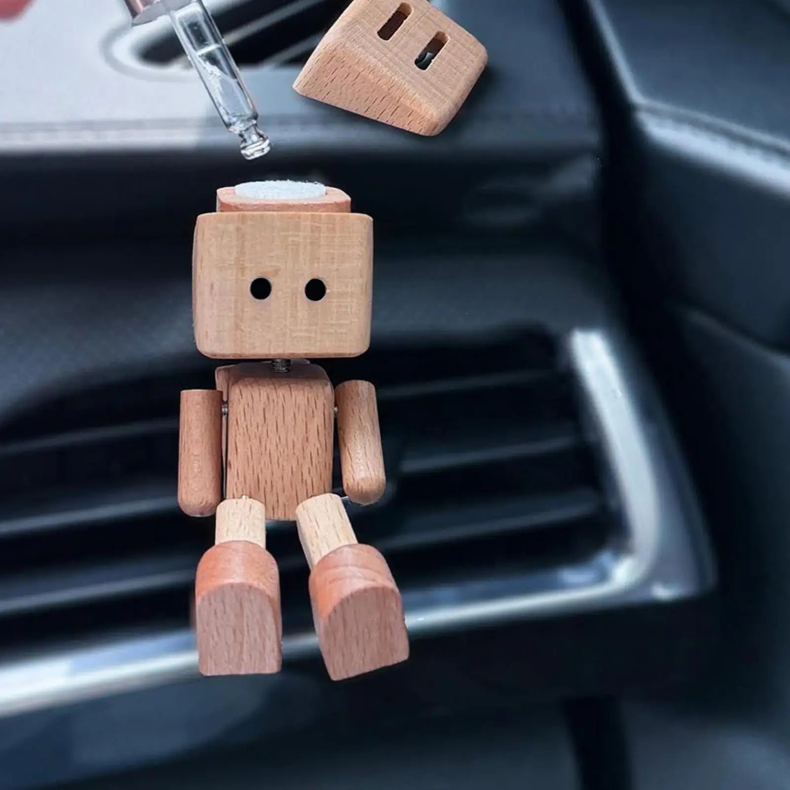 Shaking Feet Wooden Doll Car Dashboard Decoration Car Accessories Sculpture Decor for Sedan Truck SUV RV Living Room Home Oasis Select