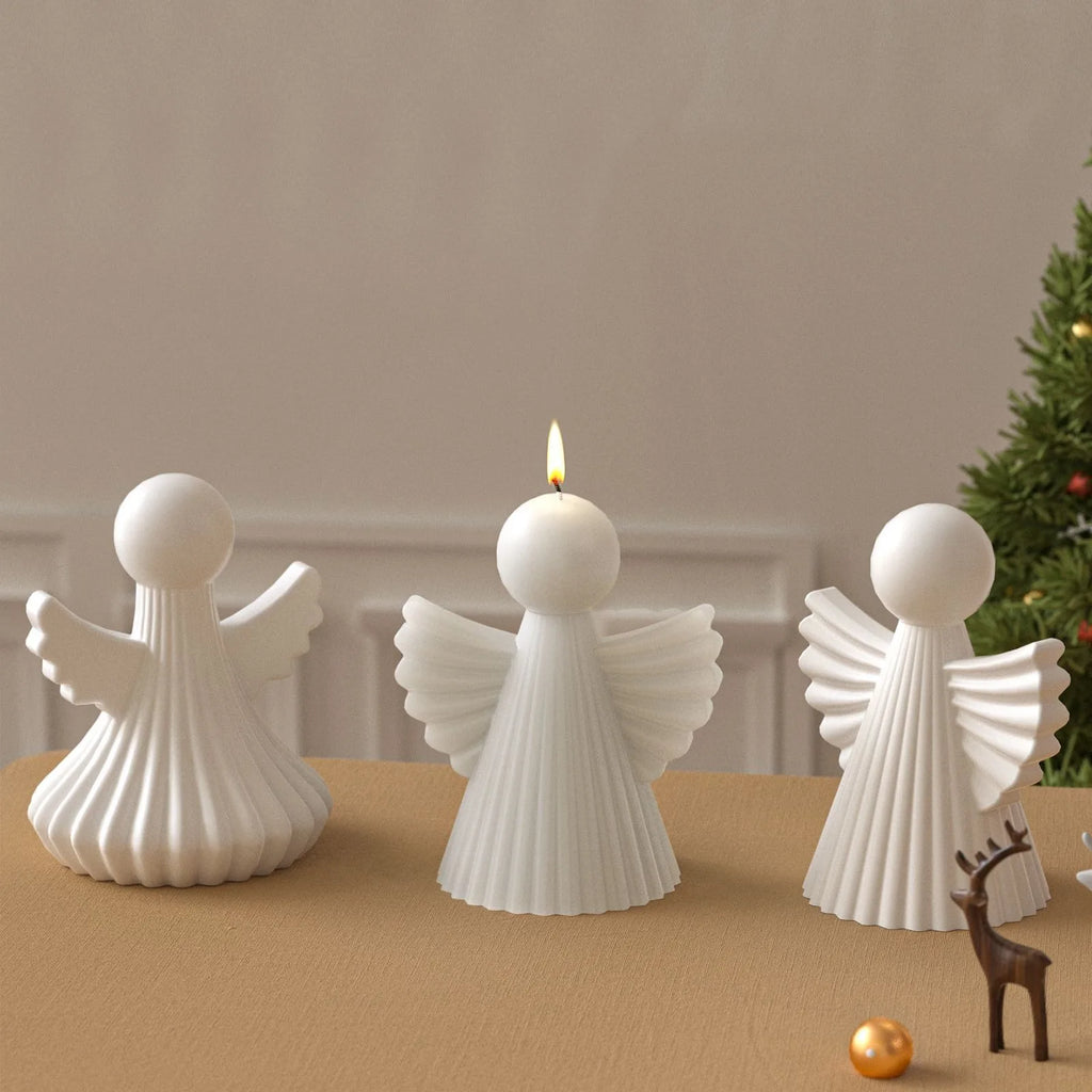 New 3D Simplicity Angel Silicone Candle Molds DIY Geometric Angel Handmade Aromatherapy Candle Gypsum Resin Molds Home Decor Oasis Select