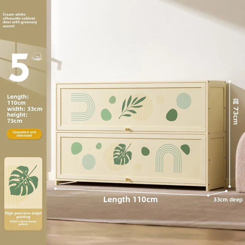 Household shoe cabinet against the wall, dust cabinet, floor storage cabinet, locker, simple shoe rack, storage cabinet Oasis Select Five floors 110