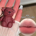 Cute Bear Keychain Matte Lip Mud – Velvet Liquid Lipstick