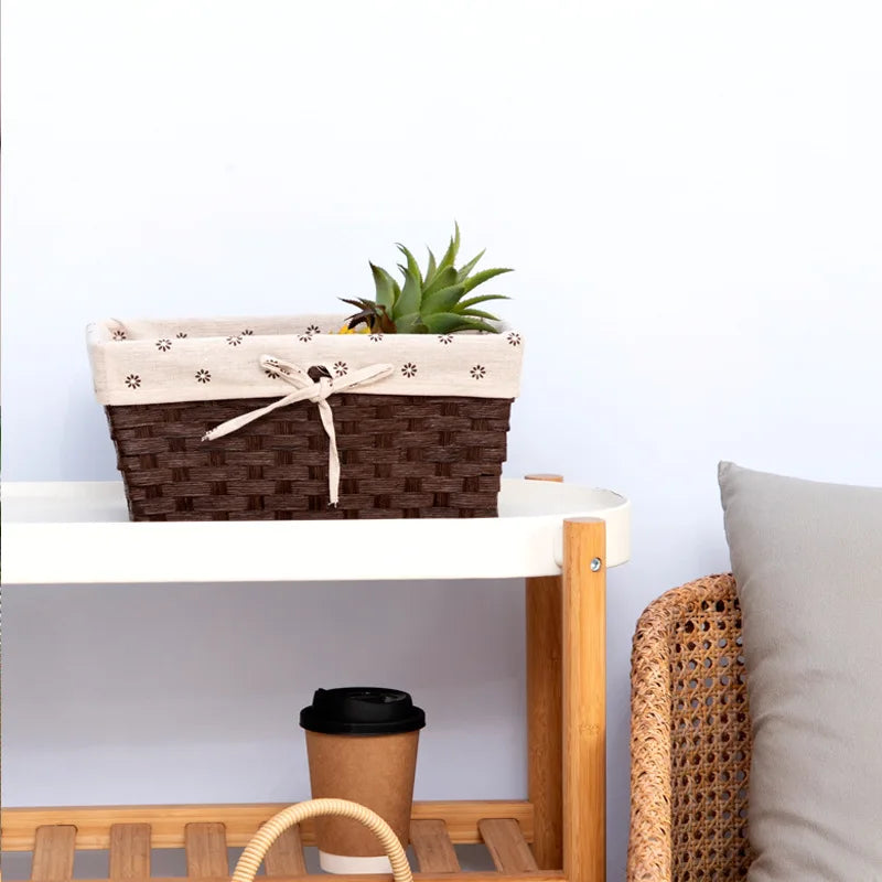 Enlarged Storage Basket, Paper Rope Woven Basket Hollowed-out Storage Basket Toys Cosmetics Entrance Key Storage Basket Woven Oasis Select