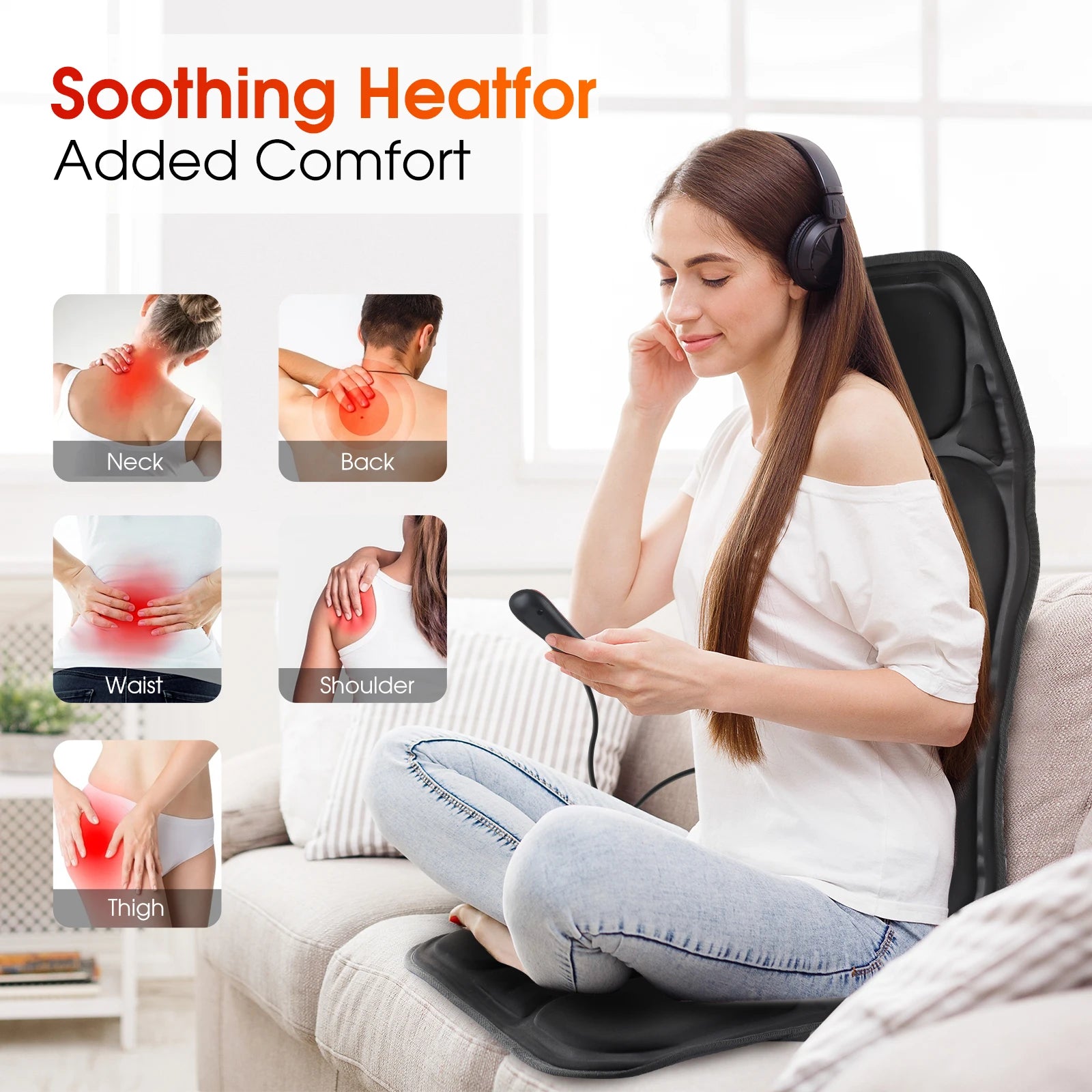 Hailicare Heating Vibration Back Massager Mat – Chair & Car