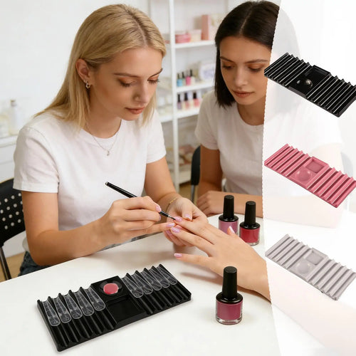 Brush Holder For Nail Multi-purpose Double Form Holder 10-Compartment With Color Palette Nails Art Tools Holder Storage Rack Oasis Select