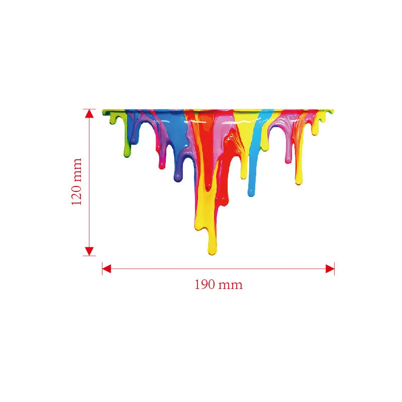 Reflective Vinyl Car Decal Featuring Dopamine Coloured Fluid Paint; Suitable for Bumpers or Side Body Oasis Select 01
