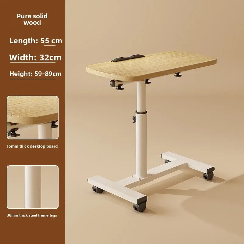 Multi-functional Household GoodsMovable Lifting Bedside Table, Living Room Sofa Side, Home Bedroom Computer Table Oasis Select Log color A