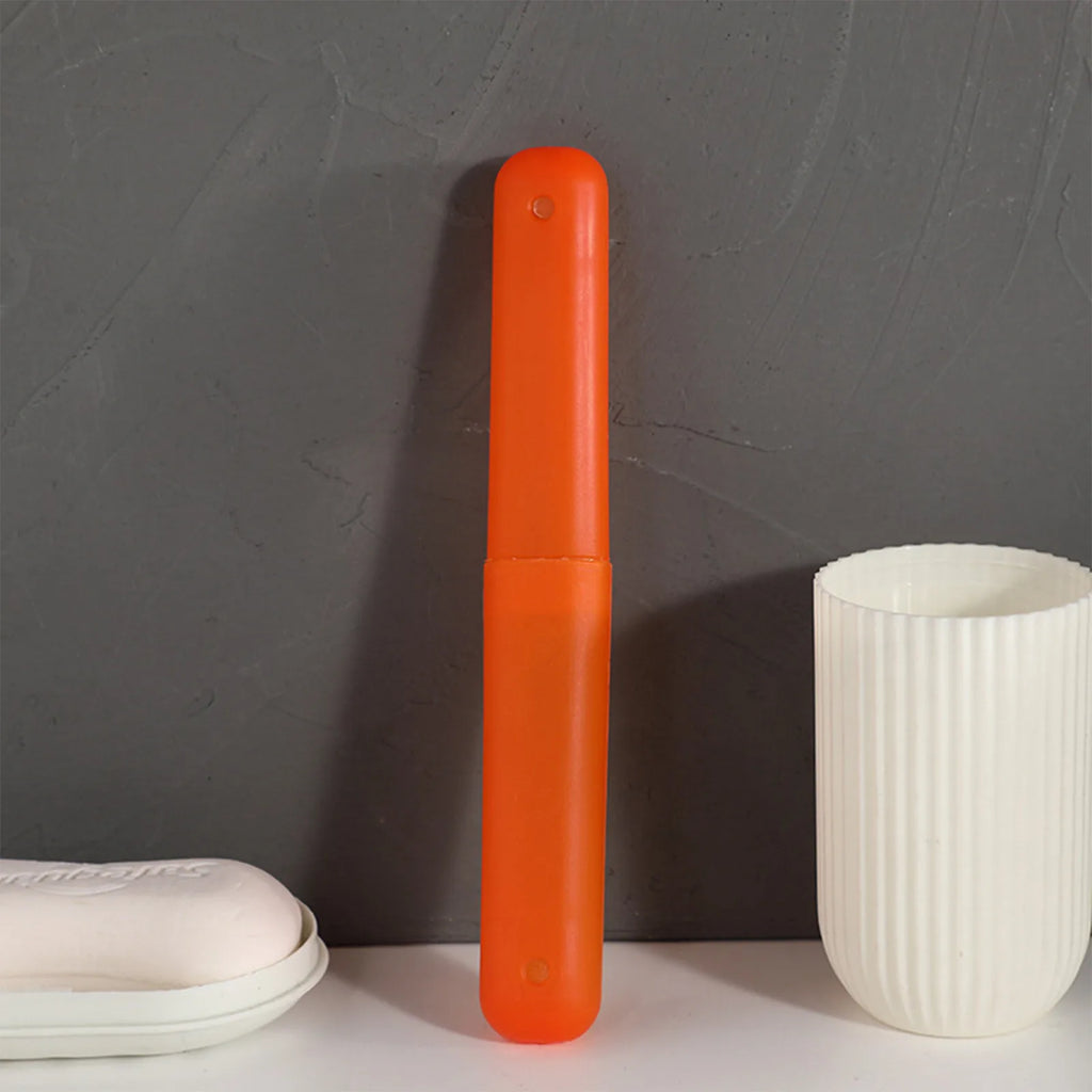 Toothbrush Storage Box Tooth Brush Box Holder Cover Travel Storage Dust-proof Case Portable Portable Travel Toothbrush Case Oasis Select Saffron One Size