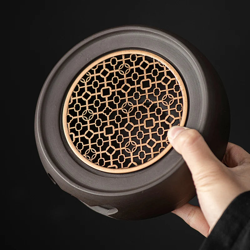 Terracotta Multi-functional Candle Tea Boiling Base Warm Tea Baking Tea Furnace Heating Insulation Furnace Oasis Select