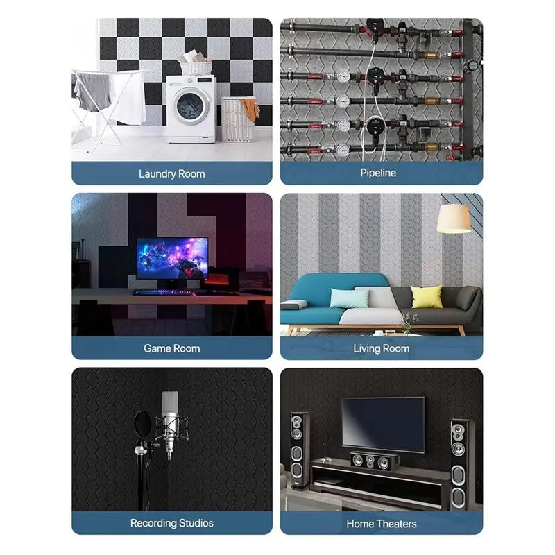 LIKE WISH Acoustic Panels Soundproof Wall Panels Self Adhesive Acoustic Panels Soundproof Panels 12 Pack Oasis Select