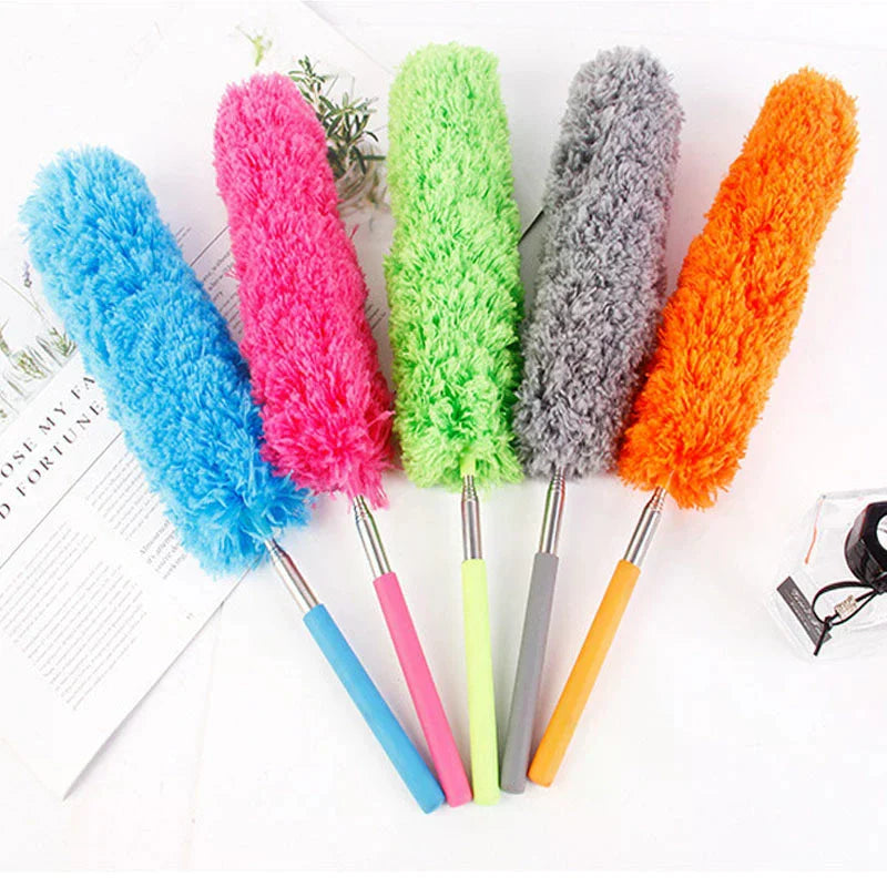 Retractable Duster Stainless Steel Long Handle Dusting Brush Car Household Cleaning Tools Microfiber Dust Brush Oasis Select