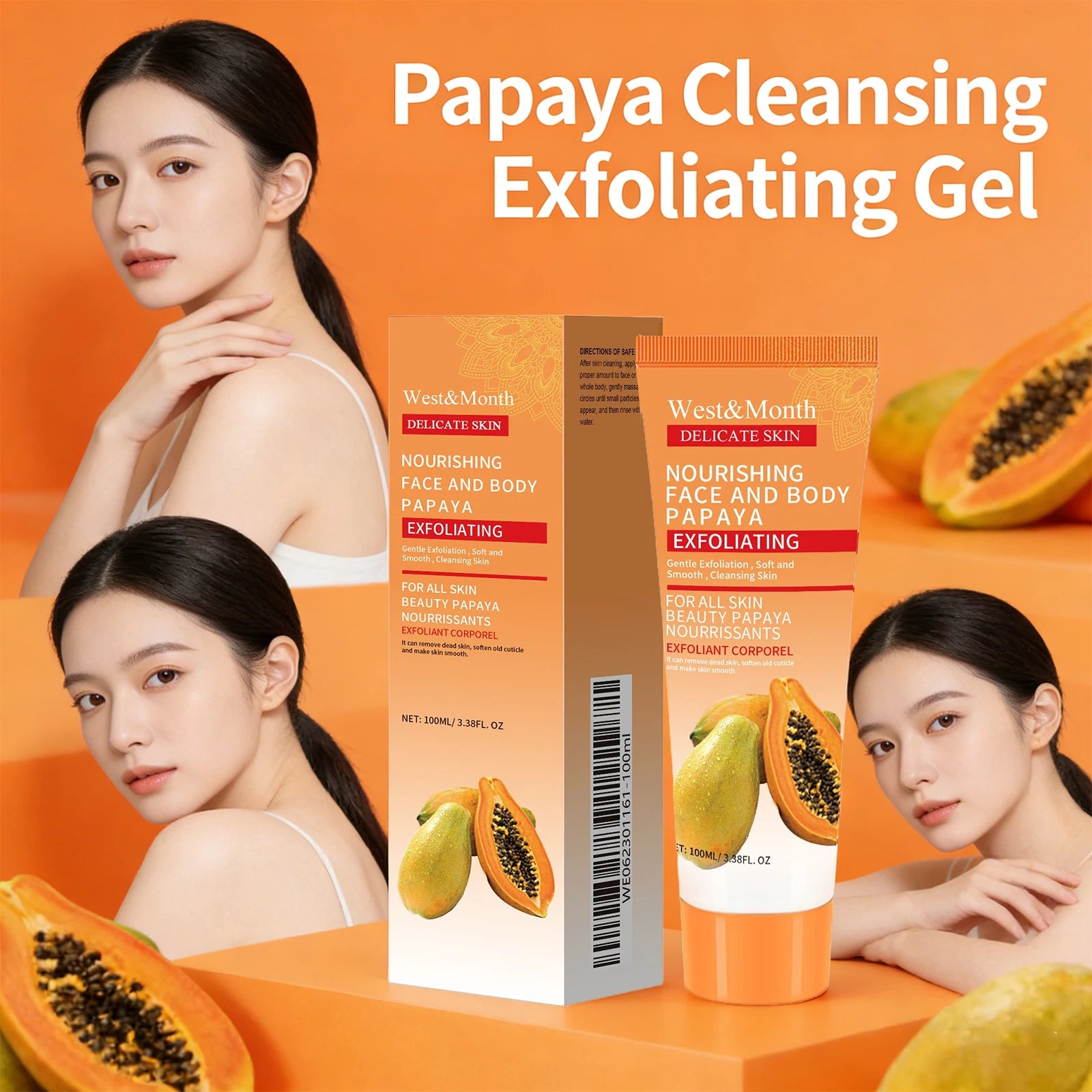 Papaya Exfoliating Gel – Brightening Face & Body Scrub