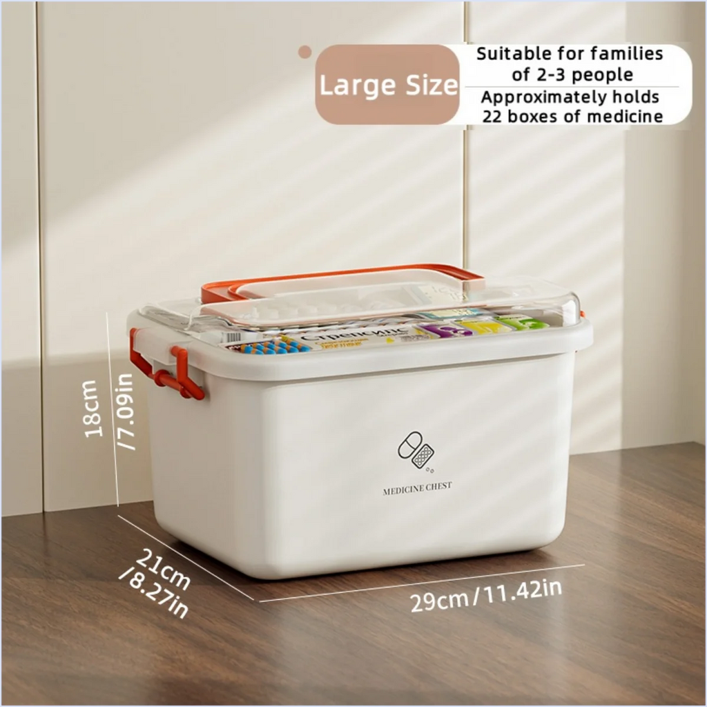 Large Portable Medicine Organizer Box Multifunctional First Aid Storage with Dividers for Pills/Drugs Household Medical Kit Oasis Select Large Red