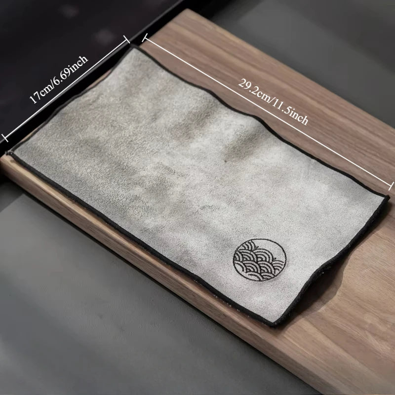 Water Absorption Tea Towel Tea Cloth Thickened Coffee Table Cloth Zen Teaware Towel Cotton Linen Rag Pad Tea Table Accessories Oasis Select Tea towel B