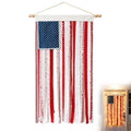 4th of July USA Flag Fringe Banner with LED Lights – 50"×27"