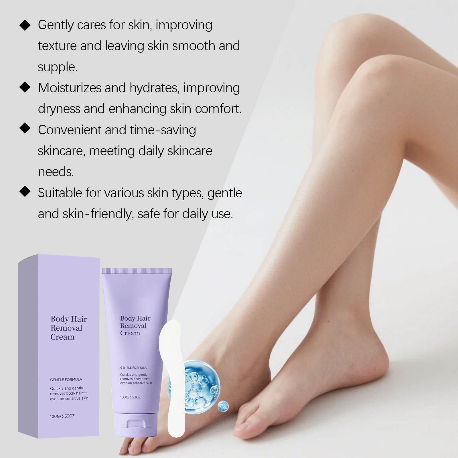 Hoygi Painless Hair Removal Cream – Legs, Arms & Bikini Hair Removal Cream Oasis Select