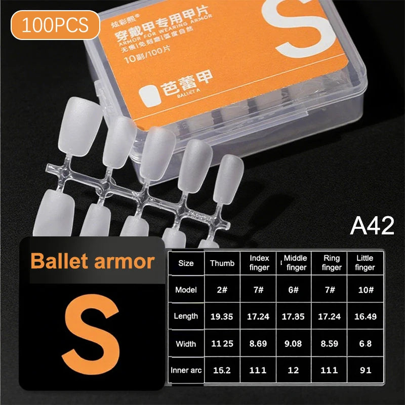 100pcs Clear Press-On Nail Tips – Full Cover Ultra-Thin False Nails