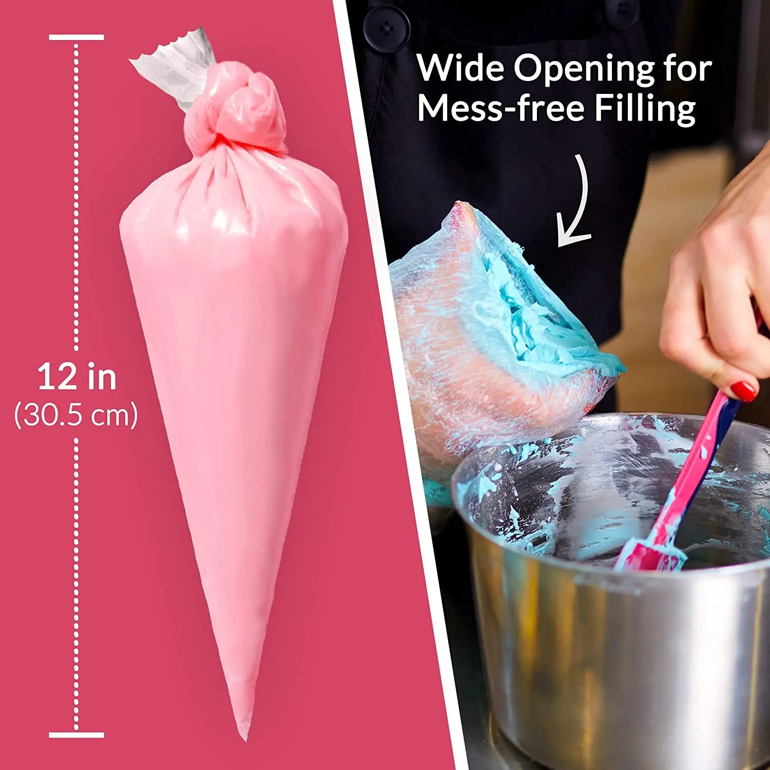 200pcs Anti Burst Piping Bags Icing Piping Bag Birthday Cake making Pastry Bags Package Kitchen Baking Supplies Oasis Select