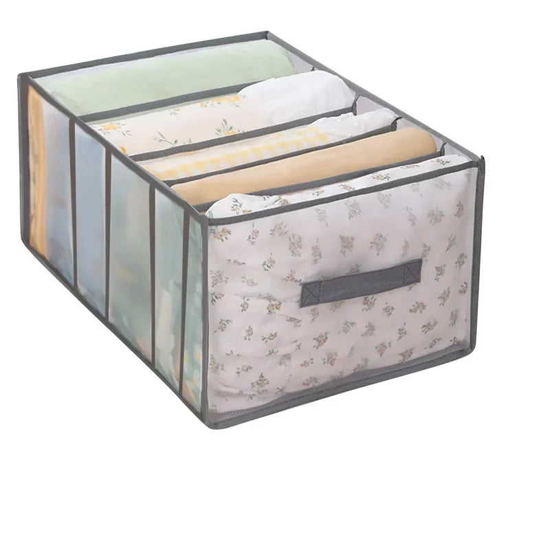 45L 5-Grid Foldable Bedding & Linen Storage Organizer Box Bedding Storage Organizer Oasis Select gray