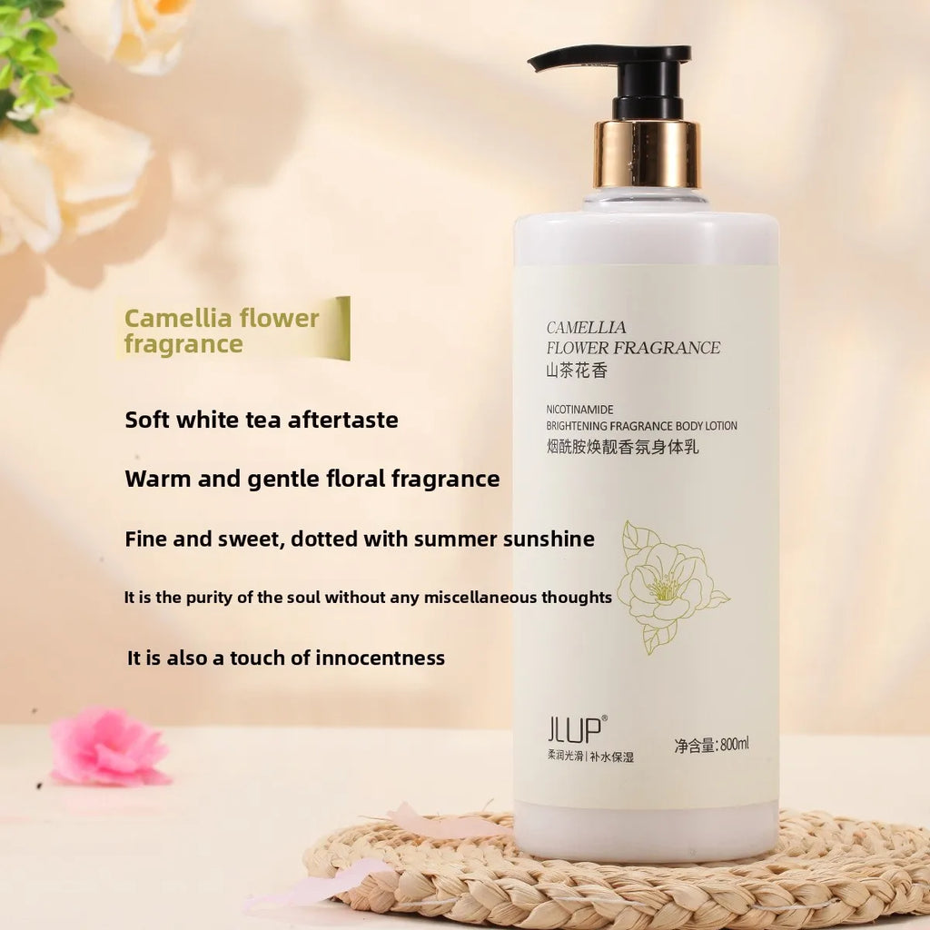 800ml Nicotinamide Body Lotion – Rose Scent, Hydrating & Brightening Body Moisturizer Lotion Oasis Select Camellia fragrance