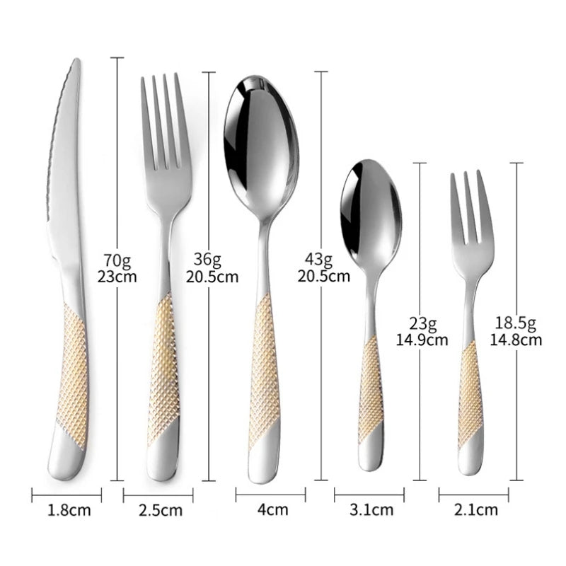 20pcs Stainless Steel Flatware Set for Wedding, Birthday, Bar & Bat Mitzvah - Elegant Cutlery with Dinner Knife, Fork, Spoon Oasis Select