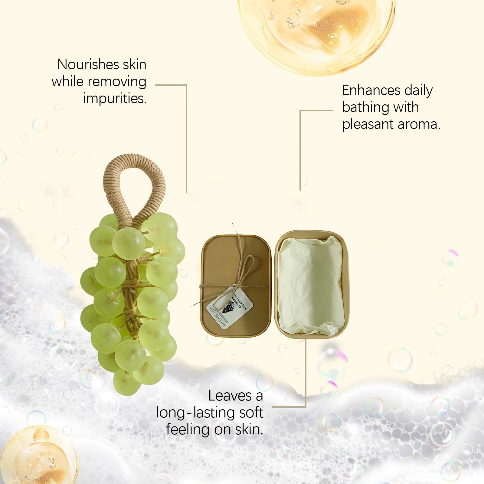 Handmade Grape Bunch Soap Gift Box | Natural Plant Extract Bar Handmade Gift Soap Oasis Select