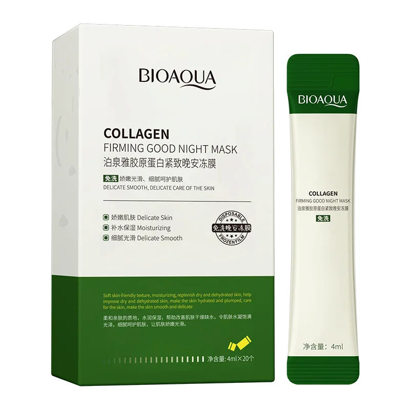 Bioaqua Collagen Sleeping Face Mask – Moisturizing & Firming Sleeping Face Mask Oasis Select 20Pcs