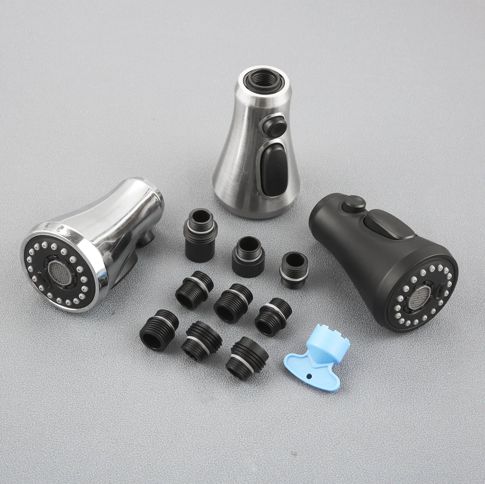 1Set 3-Function Kitchen Faucet Sprayer Nozzle ABS Brushed Nickel Multi Mode Aerator Replacement for Sink Basin Faucet Oasis Select