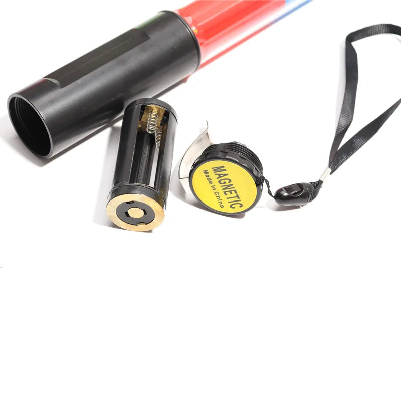 LED Traffic Wand Baton | 3-Mode Red Blue Flashing Command Light