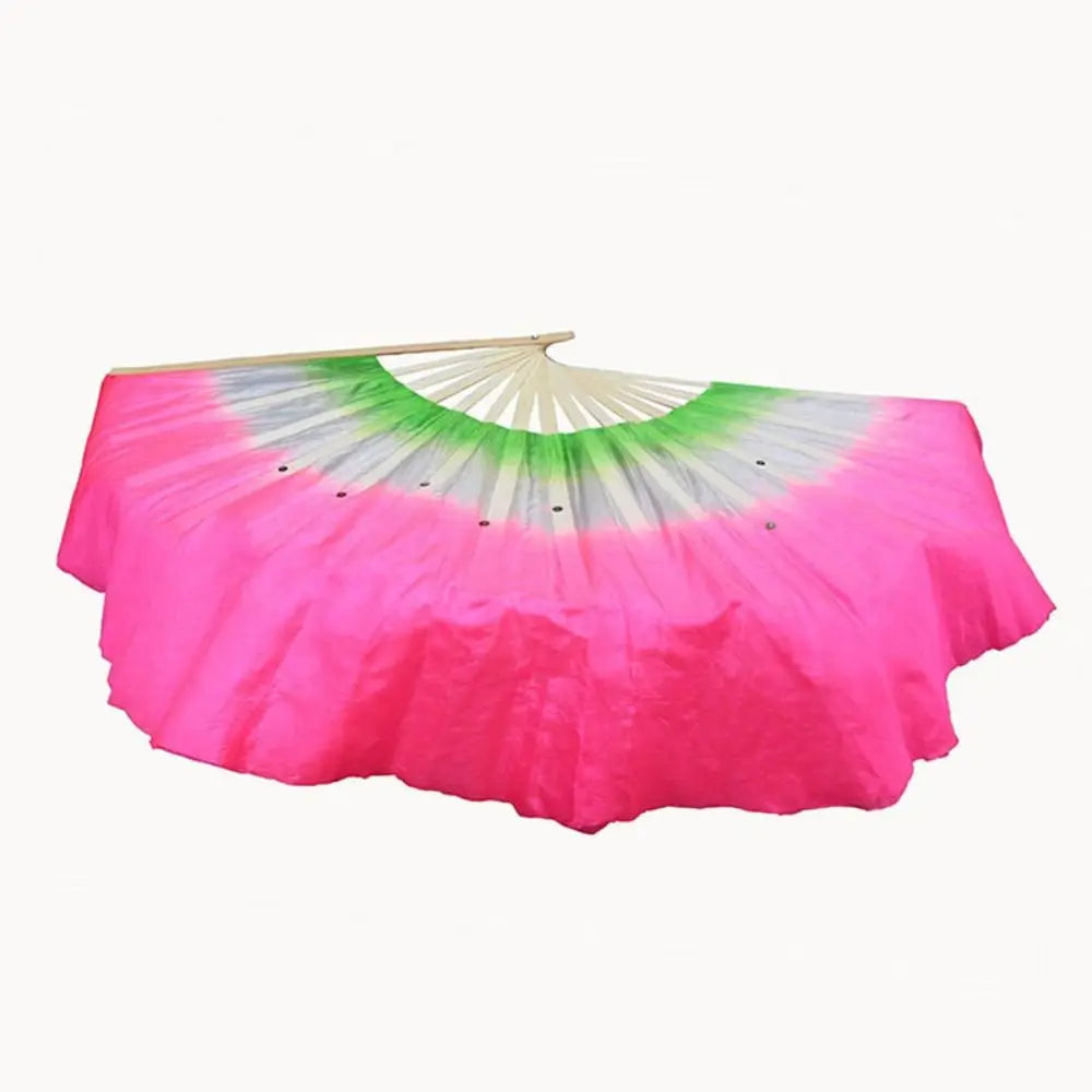 Handmade Silk Yangko Dance Fan – Chinese Half Circle Folk Art