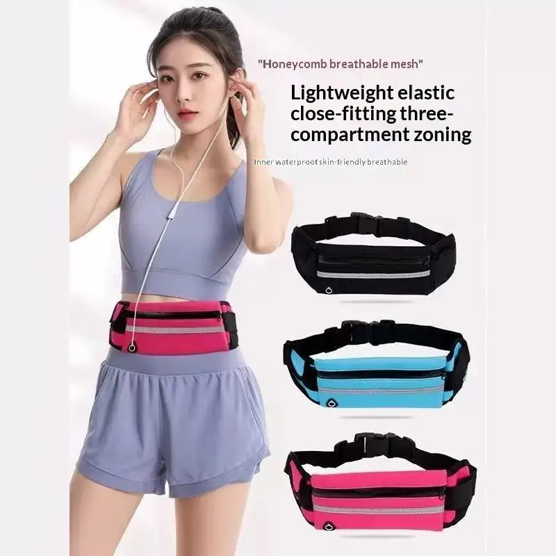 1Pc New Waterproof Sports Waist Bag, Close-Fit Fanny Pack Multifunctional Portable Pouch for Running Cycling Oasis Select