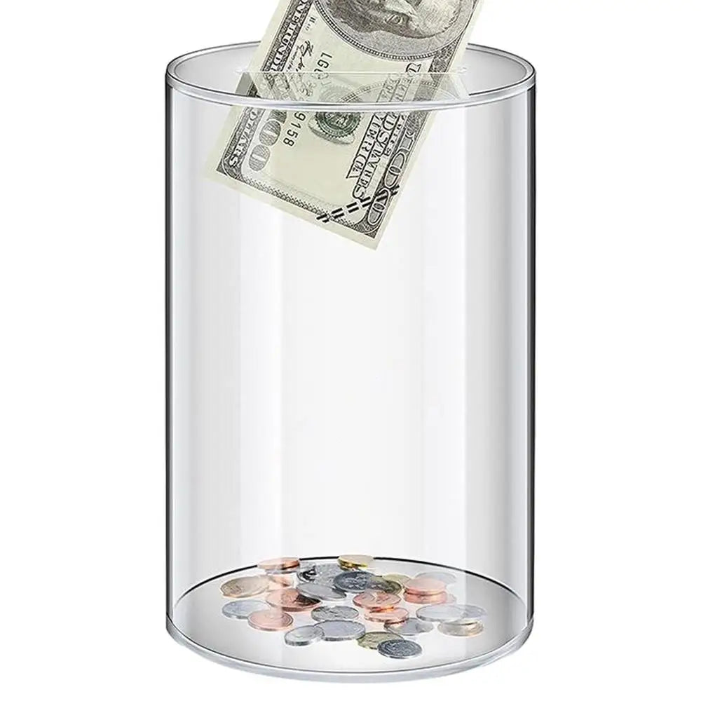 Large Piggy Bank for Adults Kids Vcertcpl Acrylic Clear Piggy Bank Coin Bills Bank Money Saving Jar Unopenable Change Jar Oasis Select