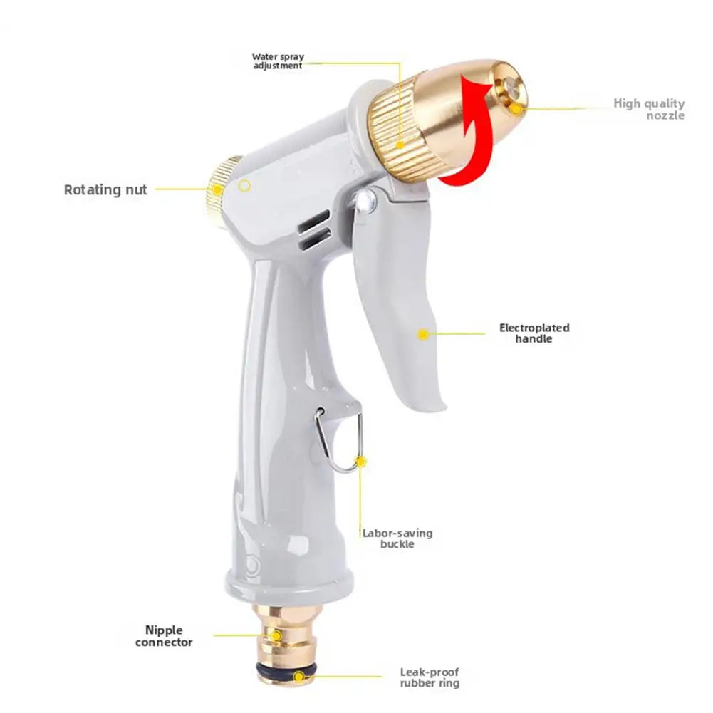 High Pressure Water Spray Gun – Brass Nozzle Garden Hose Sprayer