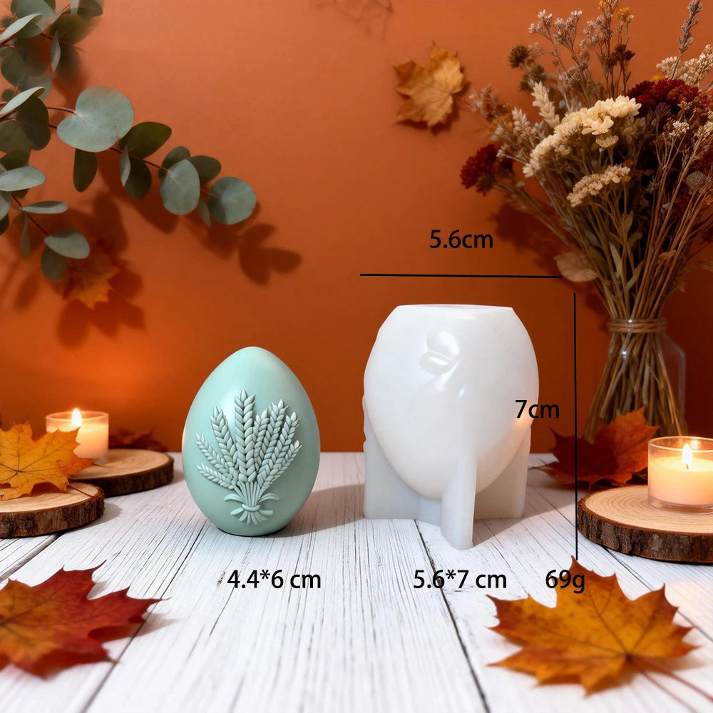 Easter Egg Candle Silicone Mold Three-dimensional Embossed Egg Diy Aromatherapy Plaster Handmade Soap Baking Mold Oasis Select B