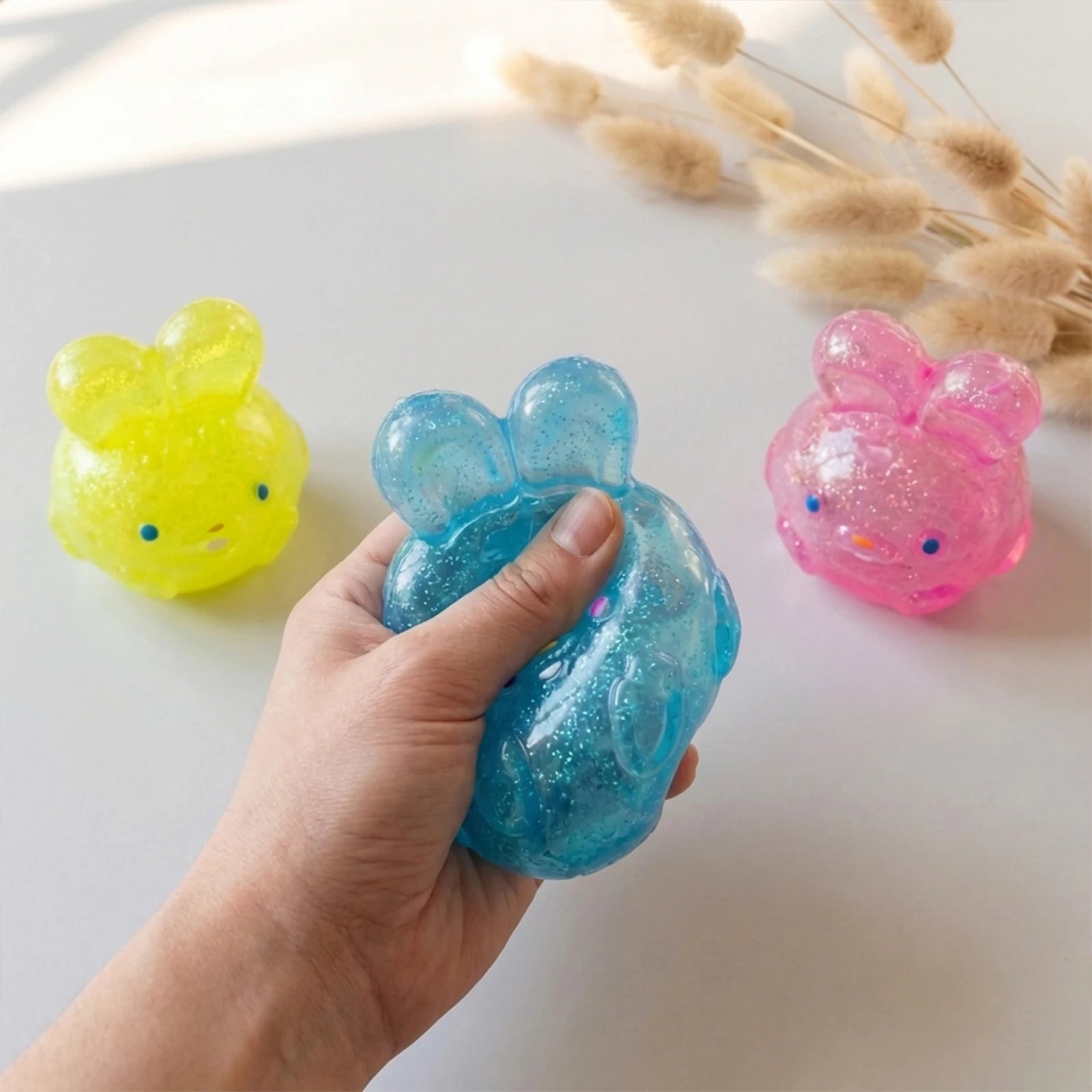 Jelly Rabbit Hops Sensory Squeeze Toy Stress-Relief Slow Rebound Soft Pinch Desktop Decoration Party Birthday Gifts Oasis Select